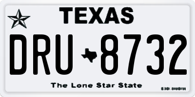 TX license plate DRU8732