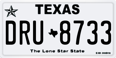 TX license plate DRU8733