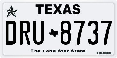 TX license plate DRU8737