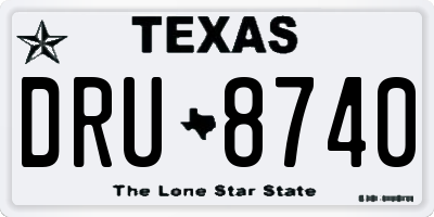 TX license plate DRU8740