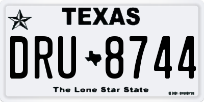TX license plate DRU8744