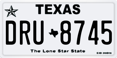 TX license plate DRU8745