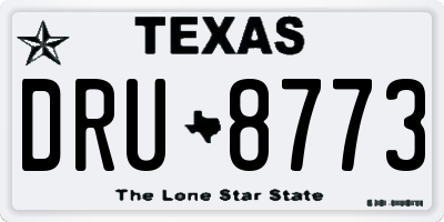 TX license plate DRU8773