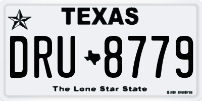 TX license plate DRU8779