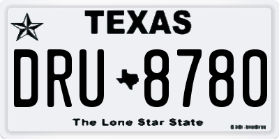 TX license plate DRU8780