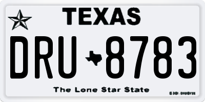TX license plate DRU8783