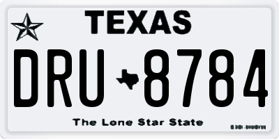 TX license plate DRU8784