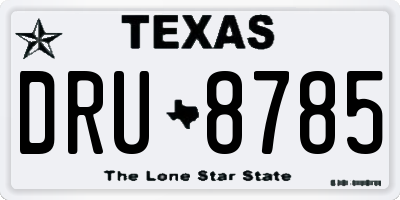 TX license plate DRU8785
