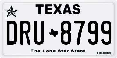TX license plate DRU8799
