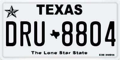 TX license plate DRU8804