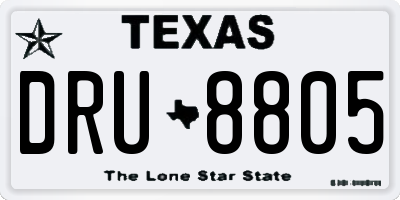 TX license plate DRU8805