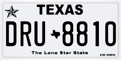 TX license plate DRU8810
