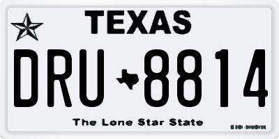 TX license plate DRU8814