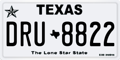 TX license plate DRU8822