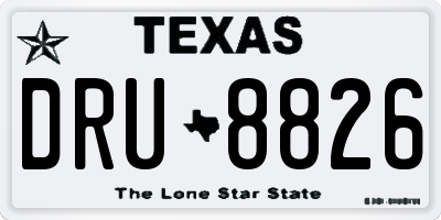 TX license plate DRU8826