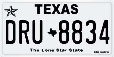 TX license plate DRU8834