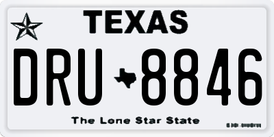 TX license plate DRU8846