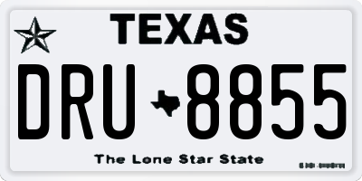 TX license plate DRU8855