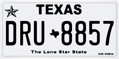 TX license plate DRU8857