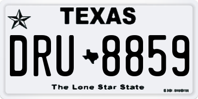 TX license plate DRU8859