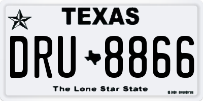 TX license plate DRU8866