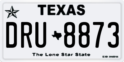 TX license plate DRU8873