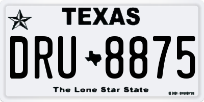 TX license plate DRU8875