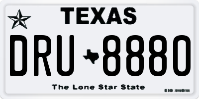 TX license plate DRU8880