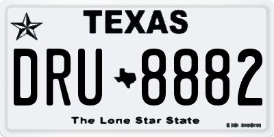 TX license plate DRU8882