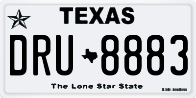 TX license plate DRU8883