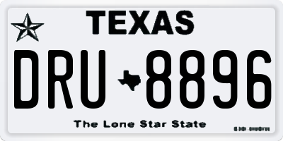 TX license plate DRU8896