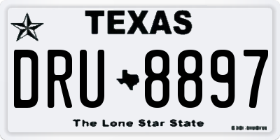 TX license plate DRU8897