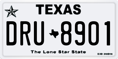 TX license plate DRU8901