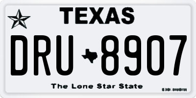 TX license plate DRU8907