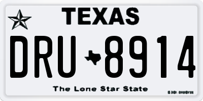TX license plate DRU8914