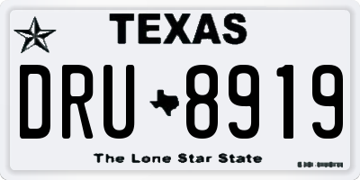 TX license plate DRU8919