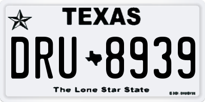 TX license plate DRU8939