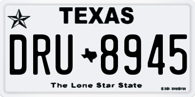 TX license plate DRU8945