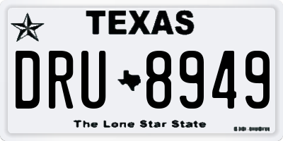 TX license plate DRU8949