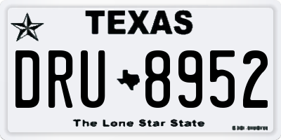 TX license plate DRU8952