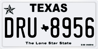 TX license plate DRU8956