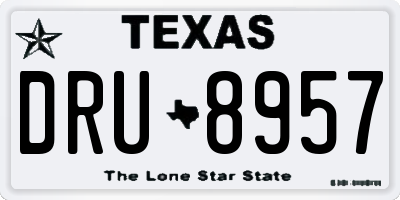 TX license plate DRU8957