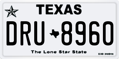 TX license plate DRU8960
