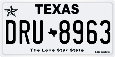 TX license plate DRU8963