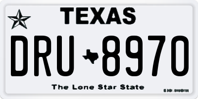 TX license plate DRU8970