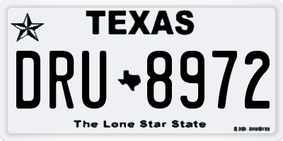 TX license plate DRU8972