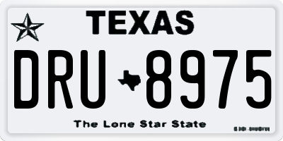 TX license plate DRU8975