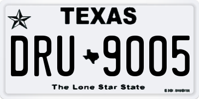 TX license plate DRU9005