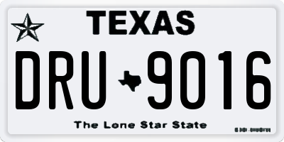 TX license plate DRU9016