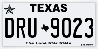 TX license plate DRU9023